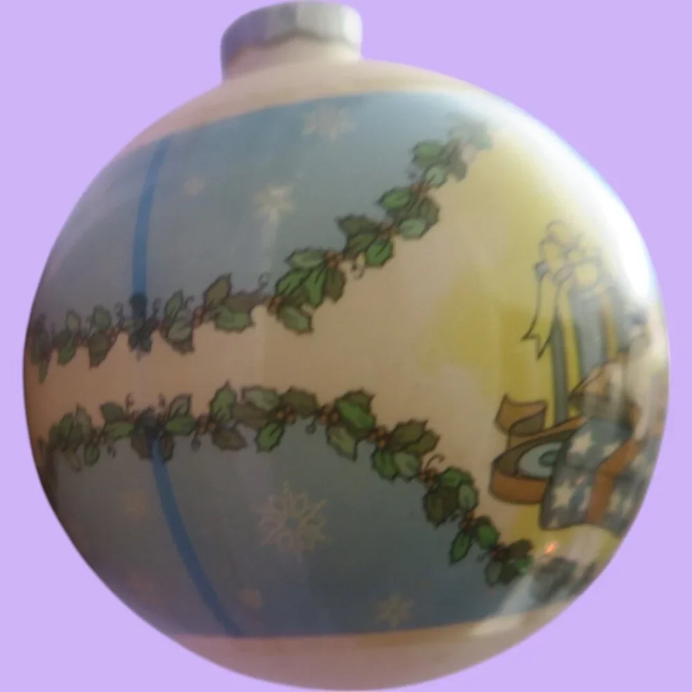 Disney vintage mickey mouse 1988 Christmas ornament twas the night in blue cream